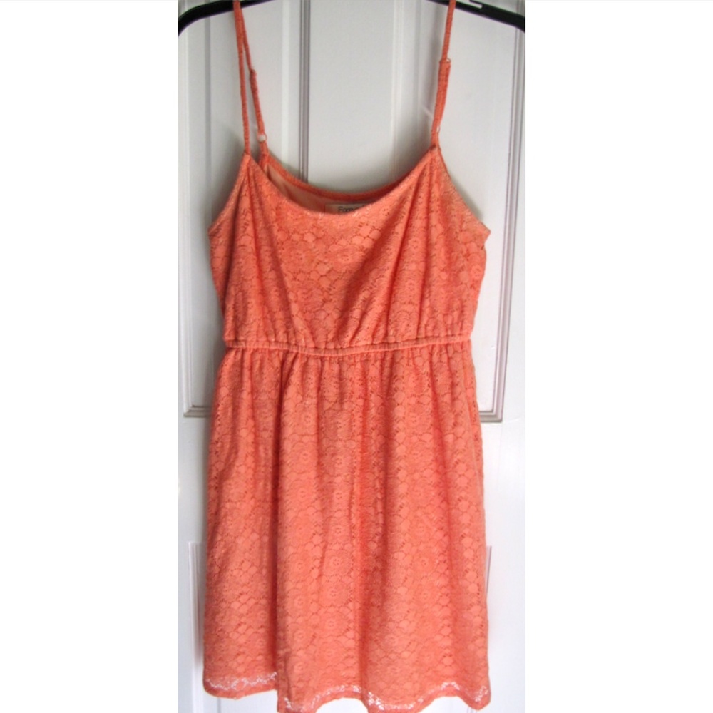 Coral lacey sun dress